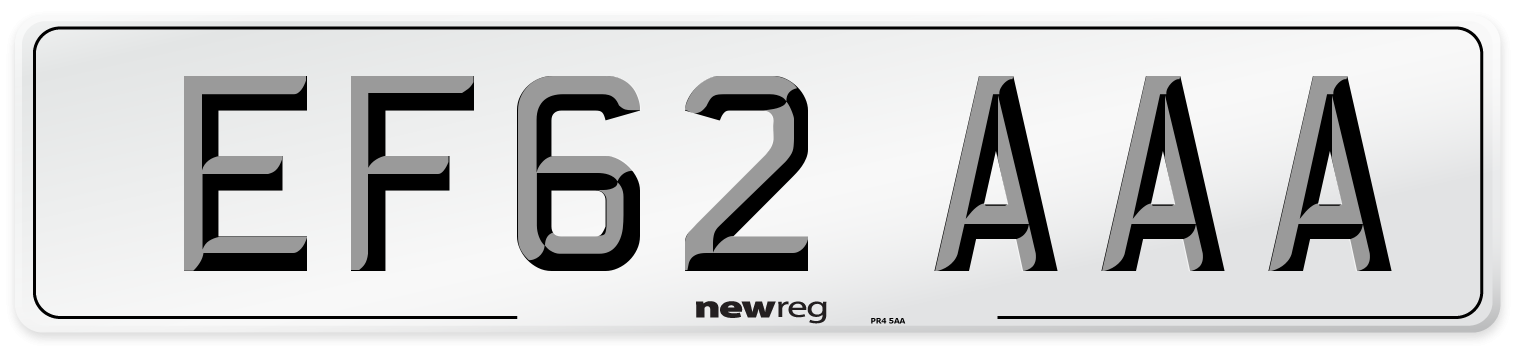 EF62 AAA Number Plate from New Reg